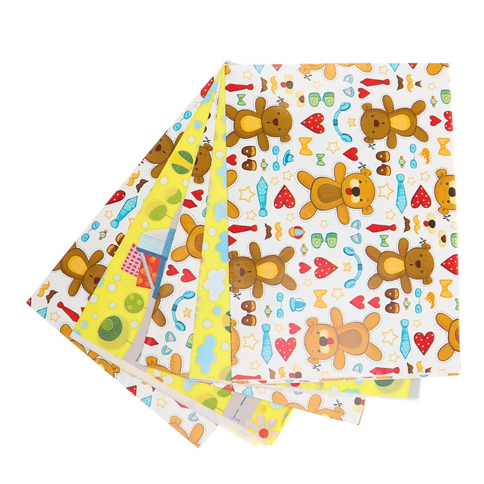 Набор бумаги для декорирования, "Детский №12", 0,7 х 1 м х 5 шт., в ассортименте