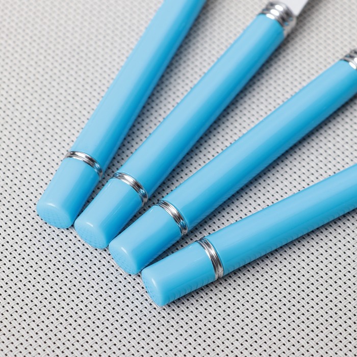 Набор столовых приборов 24 пр на пластиковой подставке "Хэнди" цвет синий