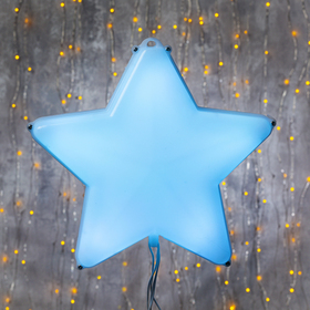 Фигура 'Звезда белая ёлочная', 20Х20 см, пластик, 3 метра провод, 8 режимов, RGB Ош