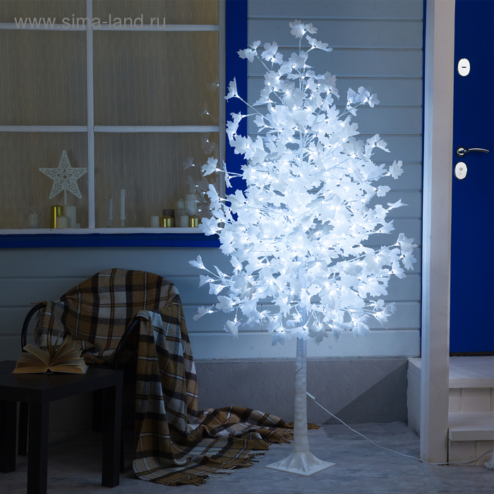 Светодиодное дерево «Клён белый» 1.8 м, 350 LED, постоянное свечение, 220 В, свечение белое светодиодное дерево шарики 1 5 м 360 led постоянное свечение 220 в свечение тёплое белое