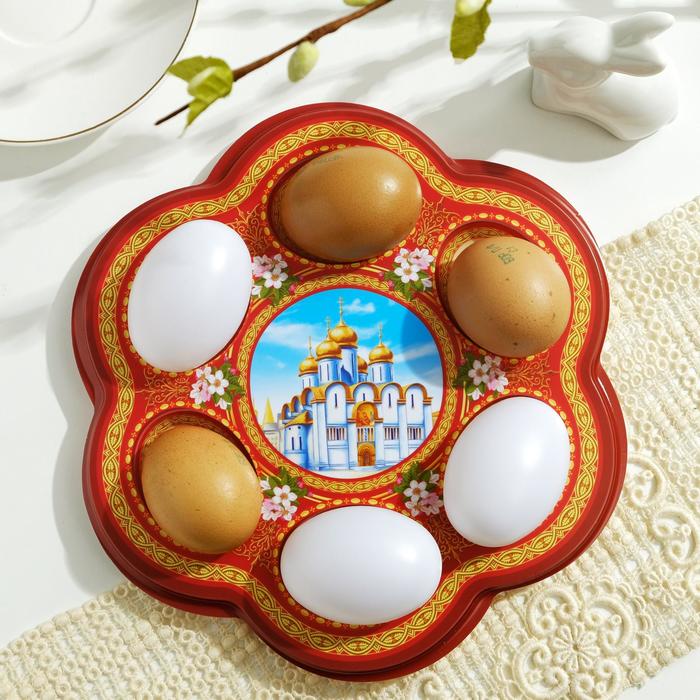 Пасхальная подставка на 6 яиц "Храм", 21,5 х 19,9 см
