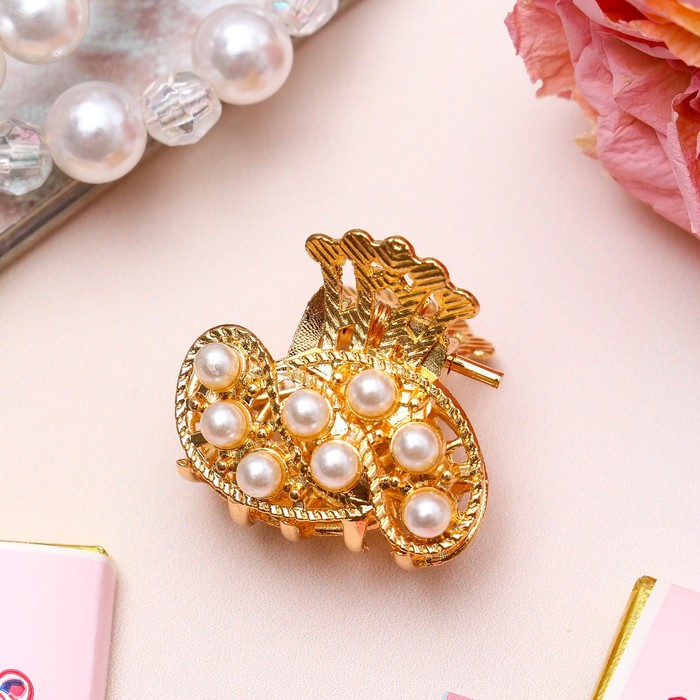 Краб для волос "Глубины океана" 2,5 см пёрышки