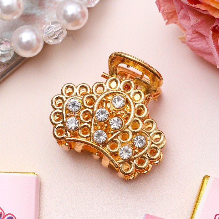 Краб для волос "Ажурная сюита" 3 см корона