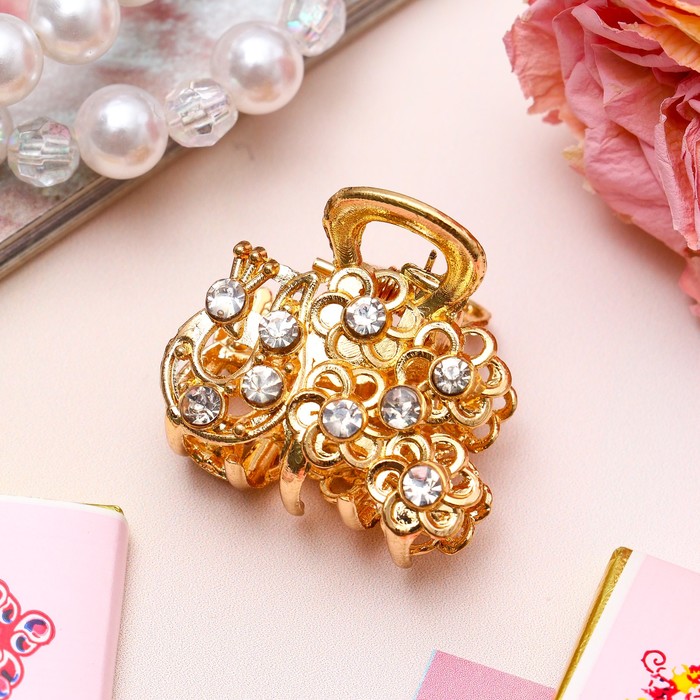 Краб для волос "Ажурная сюита" 3 см павлин