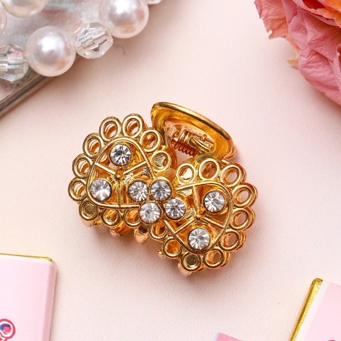 Краб для волос "Ажурная сюита" 3 см бантик