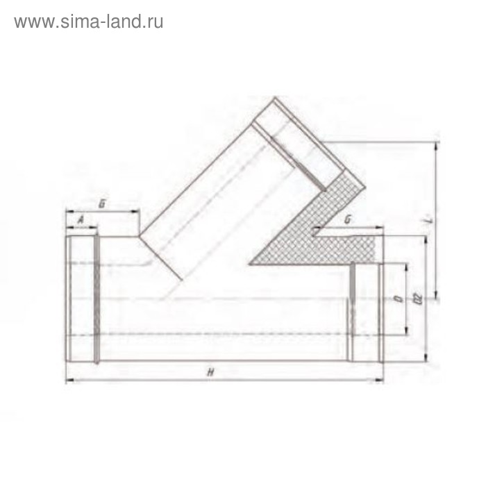 

Сэндвич-Тройник 135°, d 150 × 210 мм, нерж/нерж, 0.5 мм/0.5 мм