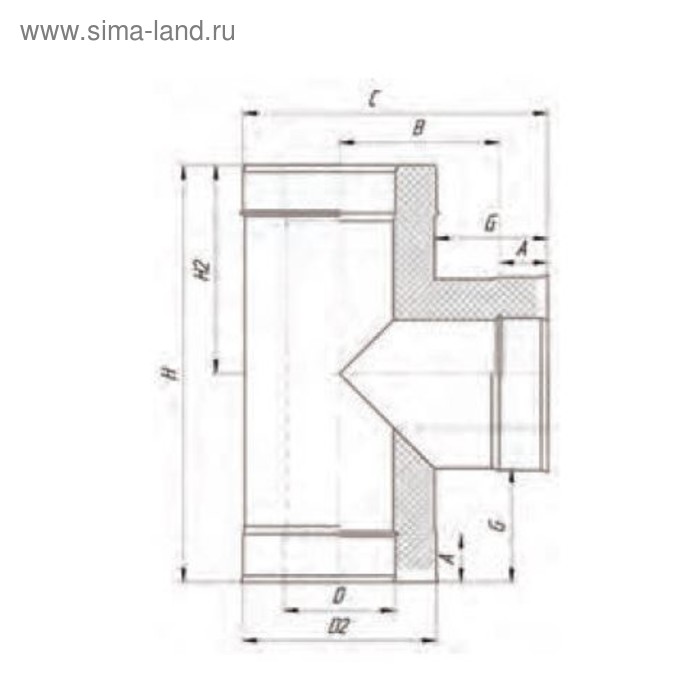 

Сэндвич-Тройник 90°, d 100 × 160 мм, нерж/оцинк, 1.0 мм/0.5 мм