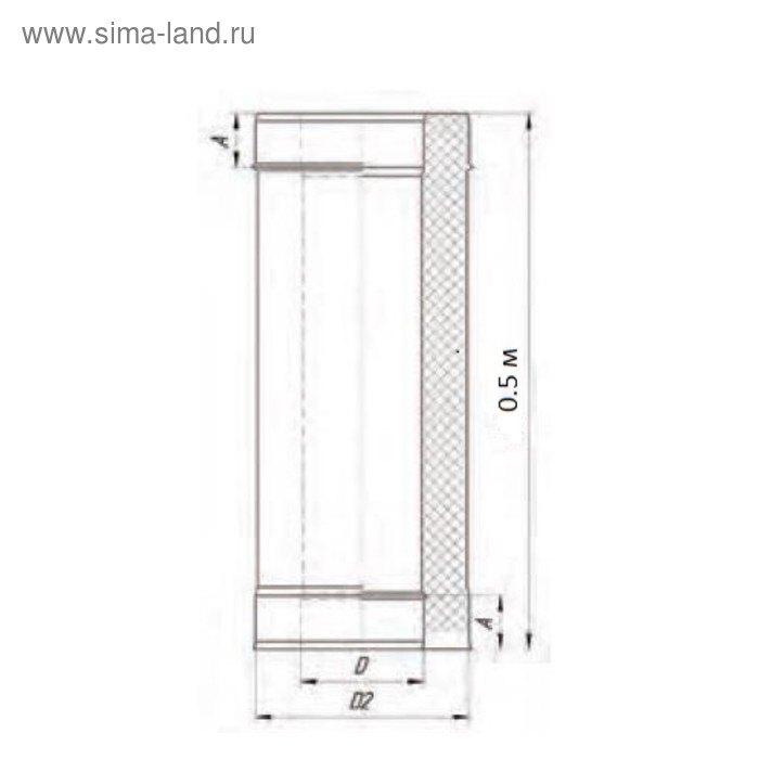 

Сэндвич-труба 0.5 м, d 180 × 260 мм, нерж/нерж, 0.5 мм/0.5 мм