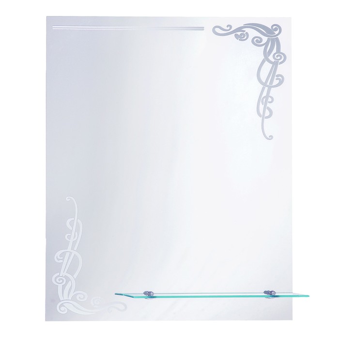 Зеркало «Узор», настенное, с полкой, матирование, 50×60 см