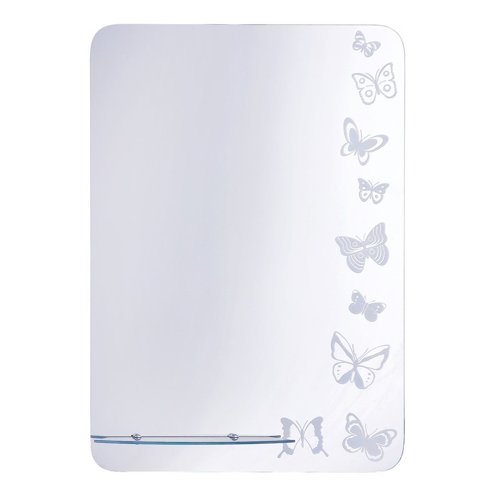 Зеркало «Бабочки», настенное, с полкой, матирование, 50×70 см