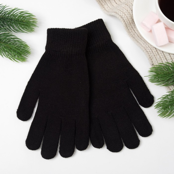 Перчатки женские 887 цвет чёрный, р-р 17-18