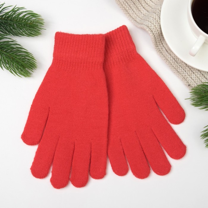 Перчатки женские 888 цвет красный, р-р 17-18