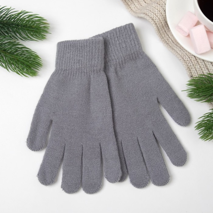 Перчатки женские 888 цвет светло-серый, р-р 17-18