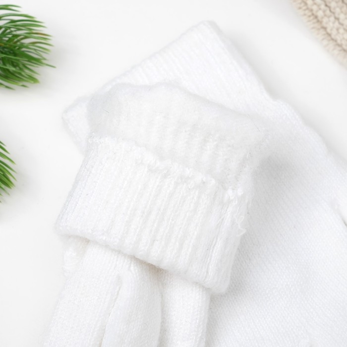 Перчатки женские 643 цвет белый, р-р 17-18