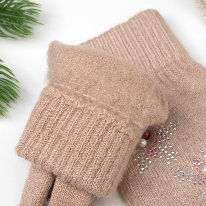 Перчатки женские 643 цвет пудровый, р-р 17-18