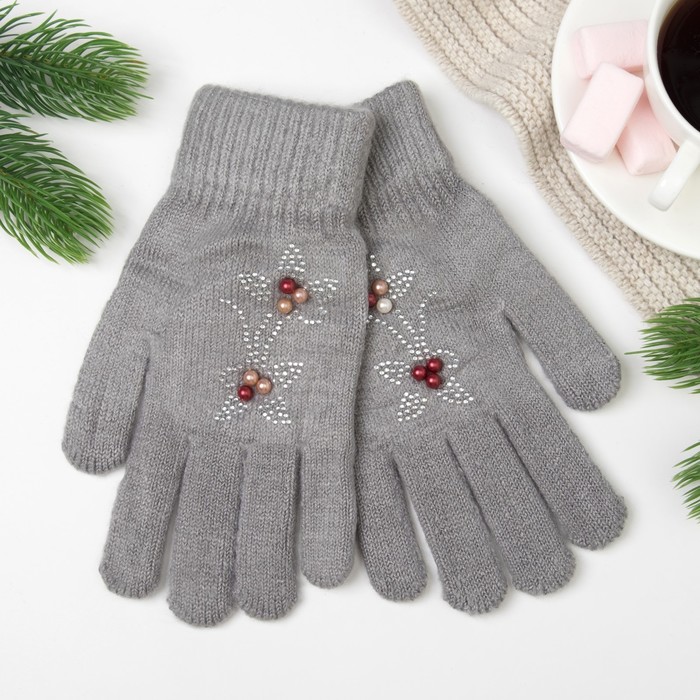 Перчатки женские 643 цвет серый, р-р 17-18