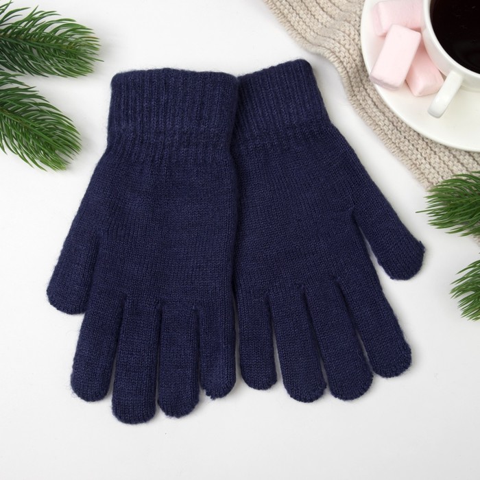 Перчатки женские 643 цвет синий, р-р 17-18