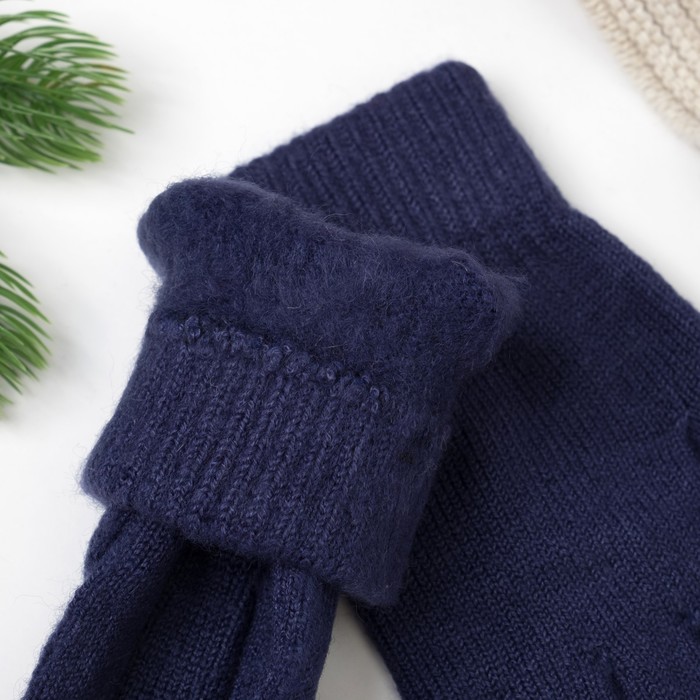 Перчатки женские 643 цвет синий, р-р 17-18