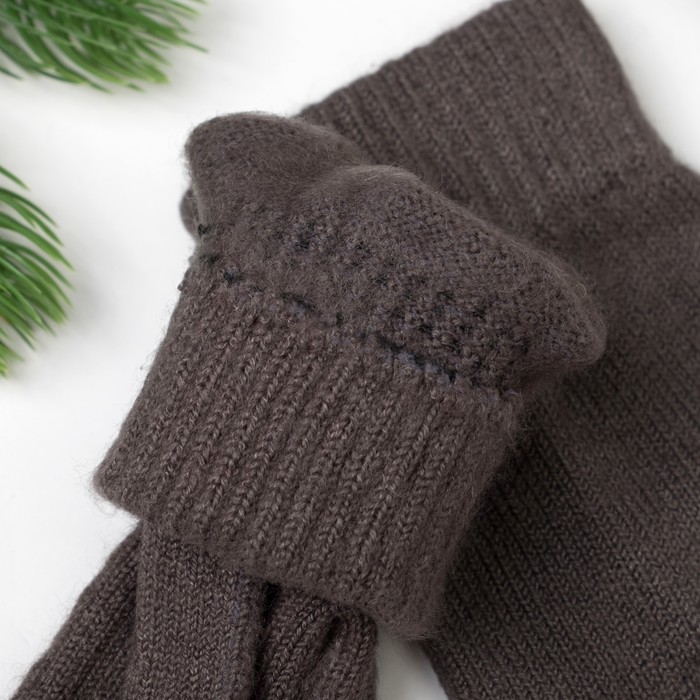 Перчатки женские 643 цвет тёмно-серый, р-р 17-18