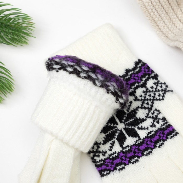 Перчатки женские 692 цвет белый, р-р 17-18