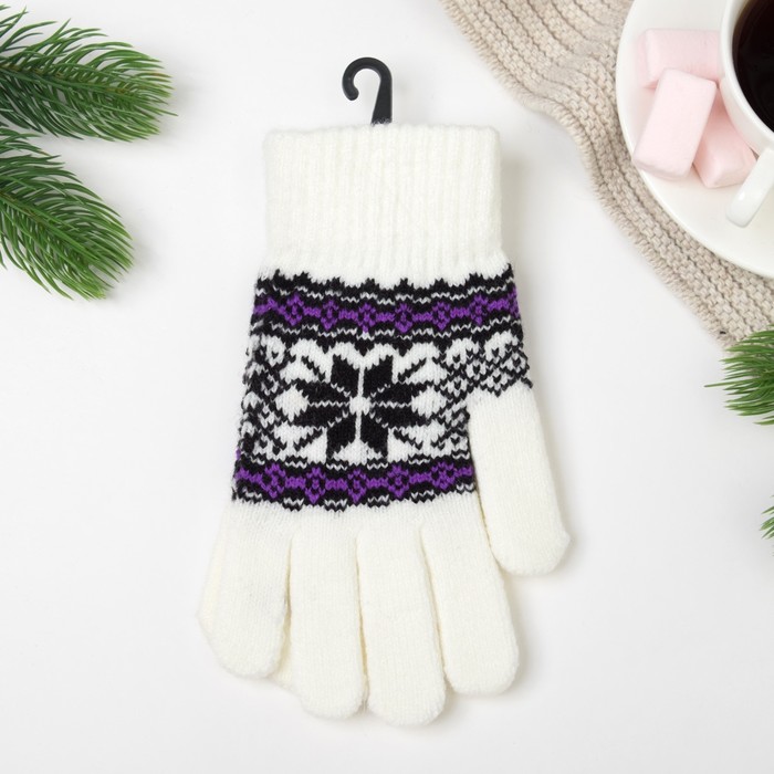 Перчатки женские 692 цвет белый, р-р 17-18