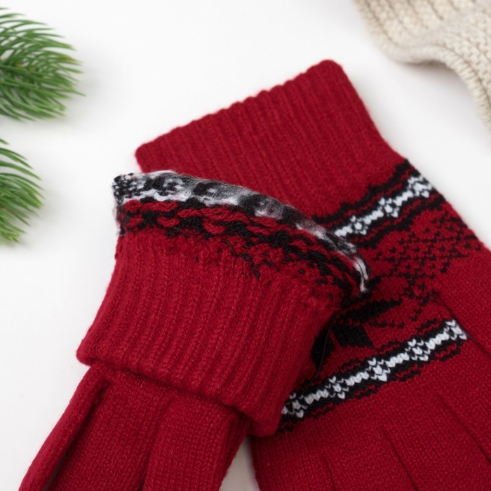 Перчатки женские 692 цвет бордовый, р-р 17-18