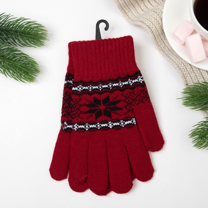 Перчатки женские 692 цвет бордовый, р-р 17-18