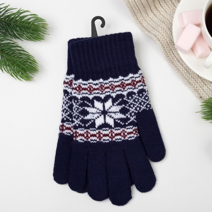 Перчатки женские 692 цвет синий, р-р 17-18