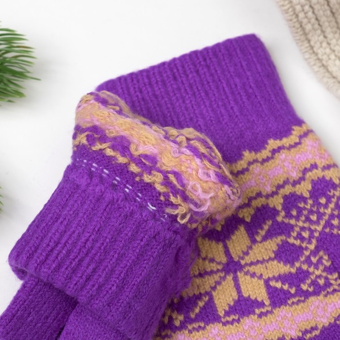 Перчатки женские 692 цвет фиолетовый, р-р 17-18