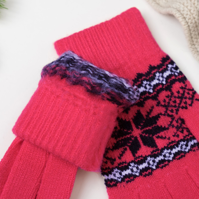 Перчатки женские 692 цвет фуксия, р-р 17-18