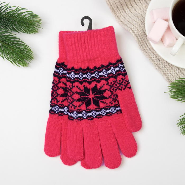 Перчатки женские 692 цвет фуксия, р-р 17-18