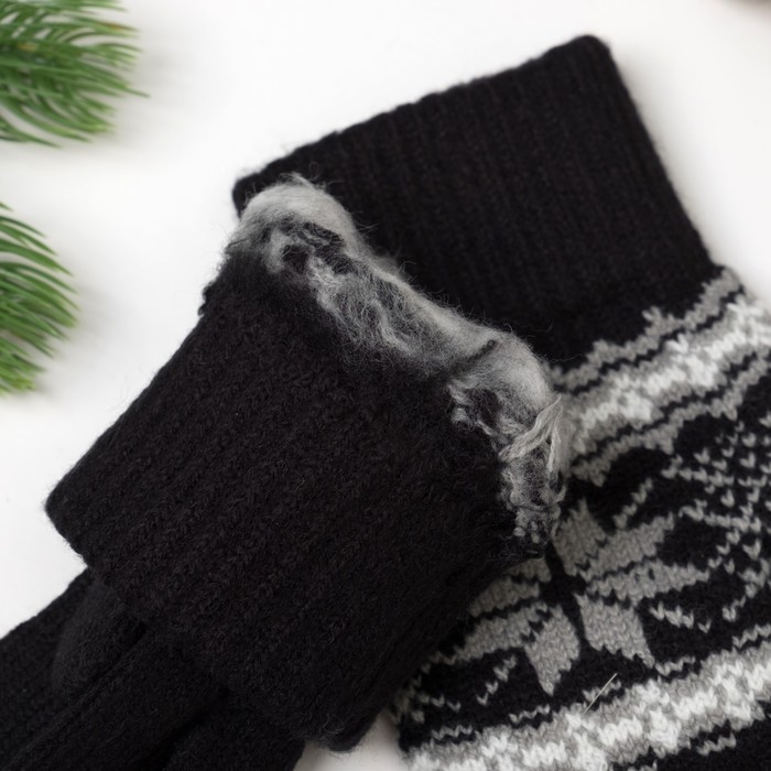 Перчатки женские 692 цвет чёрный, р-р 17-18