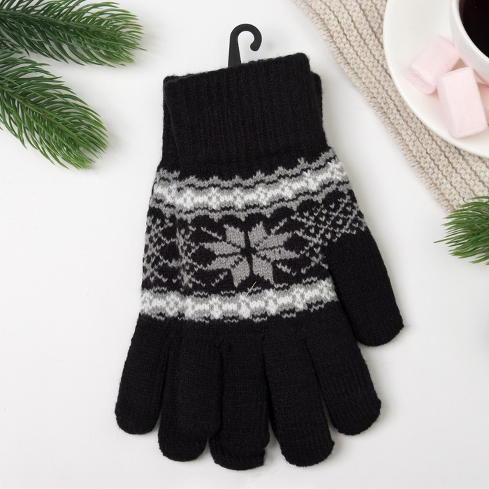 Перчатки женские 692 цвет чёрный, р-р 17-18