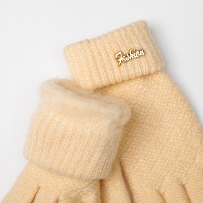 Перчатки женские для сенсорных экранов 7538 цвет бежевый, р-р 17-18