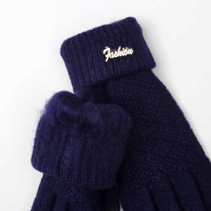 Перчатки женские для сенсорных экранов 7538 цвет темно-синий, р-р 17-18