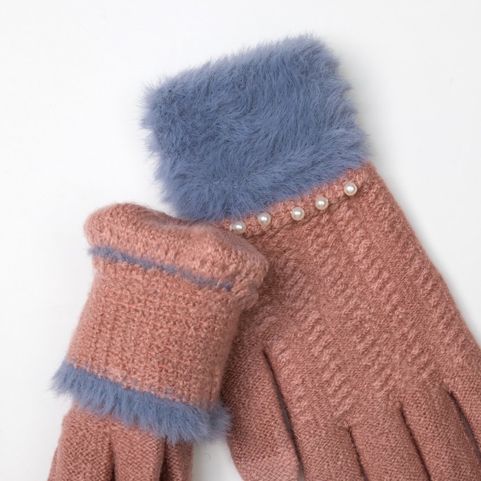 Перчатки женские для сенсорных экранов 417 цвет пудровый, р-р 17-18