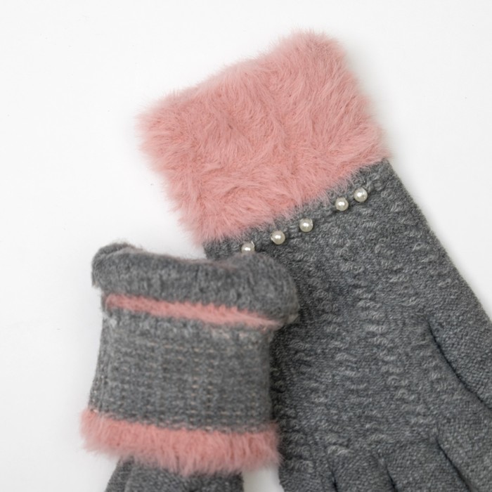 Перчатки женские для сенсорных экранов 417 цвет серый, р-р 17-18