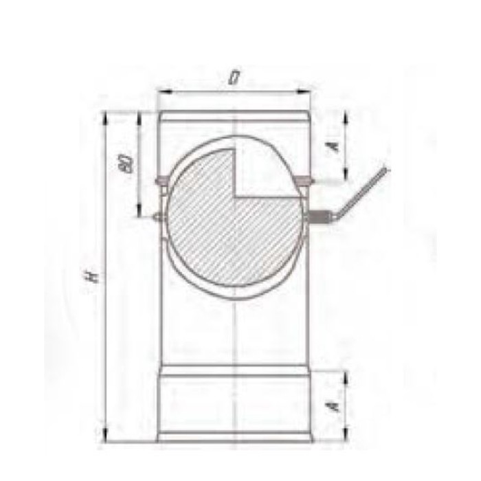 Шибер d 100 мм, нержавейка 1.0 мм