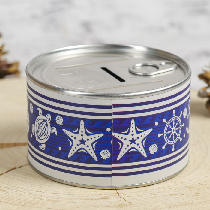 Копилка металл "Море" 10х10х6 см
