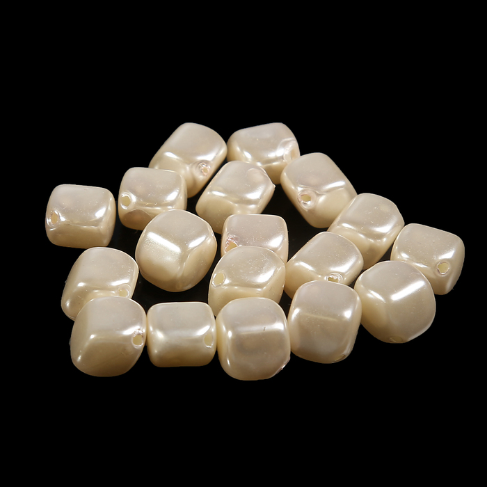 Набор пластиковых бусин "Жемчуг" квадратные, 10 гр, 1,1х1х0,7 см