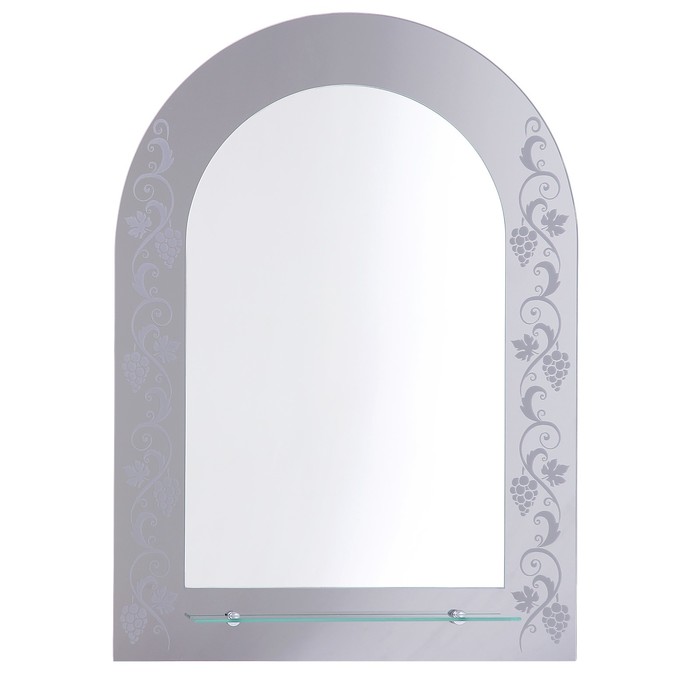 Зеркало «Лоза», настенное, с полкой, комбинированное, матирование, 50×70 см