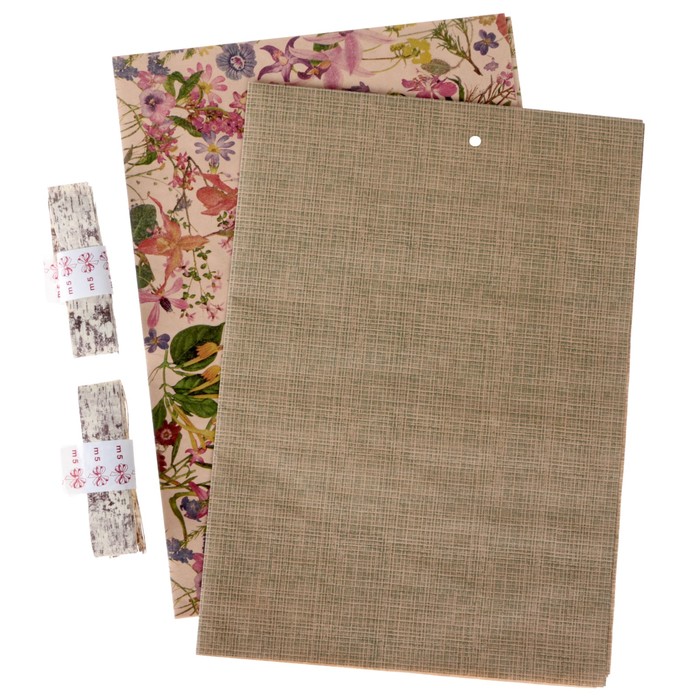 Набор для упаковки, WOODLY, два крафт листа 0,7 х 1 м, моток ленты декоративной 25 мм х 5 м 373087