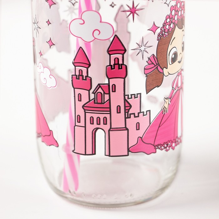 Бутылка 500 мл "Николь. Цветок", с трубочкой, рисунок и цвета МИКС