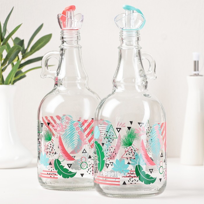 Бутыль для масла 1 л "Тропик Люкс", цвета МИКС