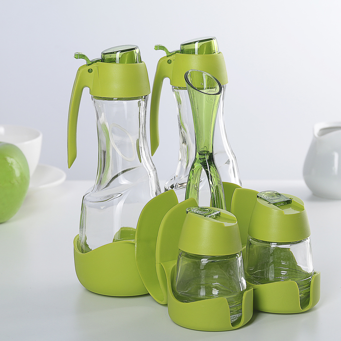 Набор для специй 4 шт "Трендлайн" (бутыль 275 мл, солонка 90 мл), цвета МИКС