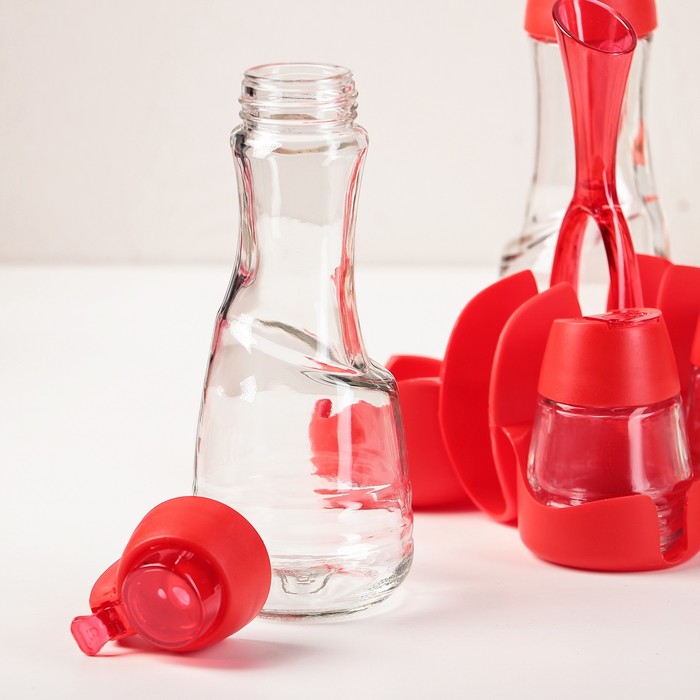 Набор для специй 4 шт "Трендлайн" (бутыль 275 мл, солонка 90 мл), цвета МИКС