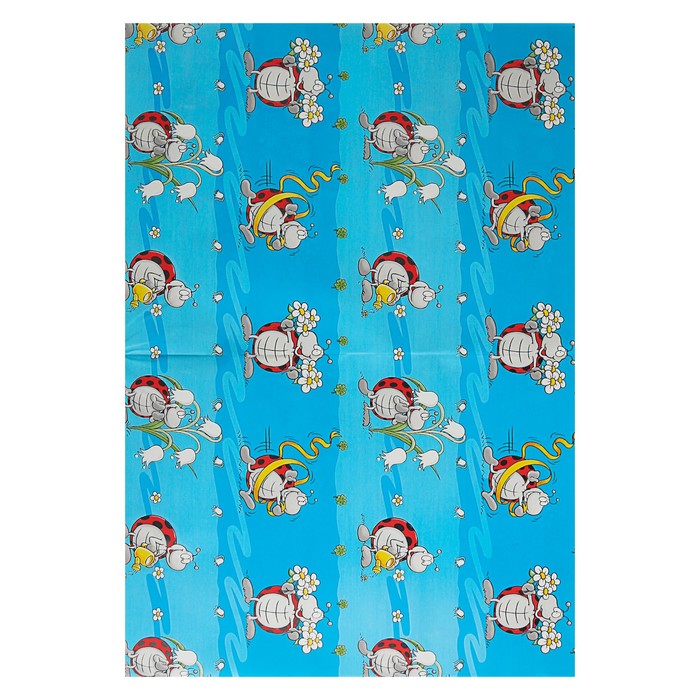 Набор для упаковки, "Черепашки", крафт 0,7 х 1 м х 2, лента 15 мм х 3 м х 4, микс