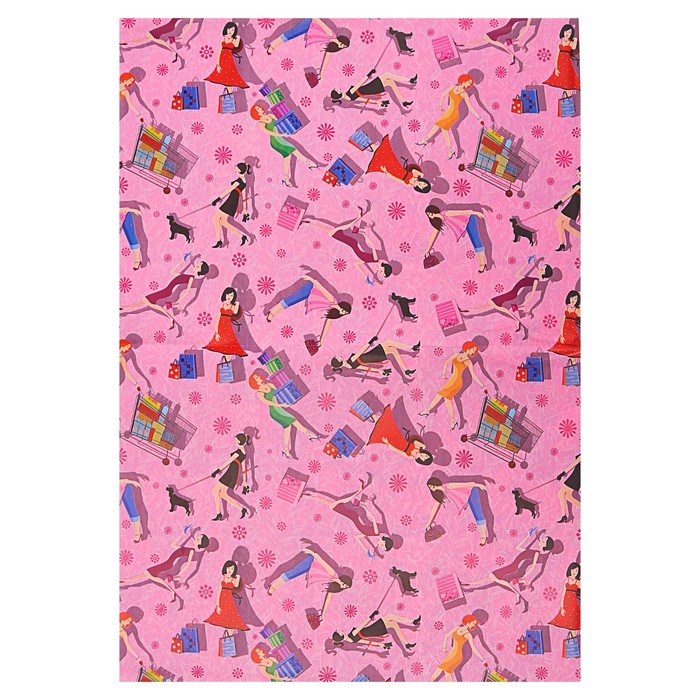 Набор для упаковки, "Для сестренок", крафт 0,7 х 1 м х 2, лента 15 мм х 3 м х 4