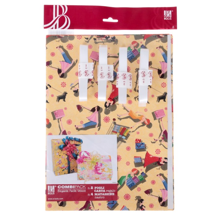 Набор для упаковки, "Для брата и сестры", крафт 0,7 х 1 м х 2, лента 15 мм х 3 м х 4