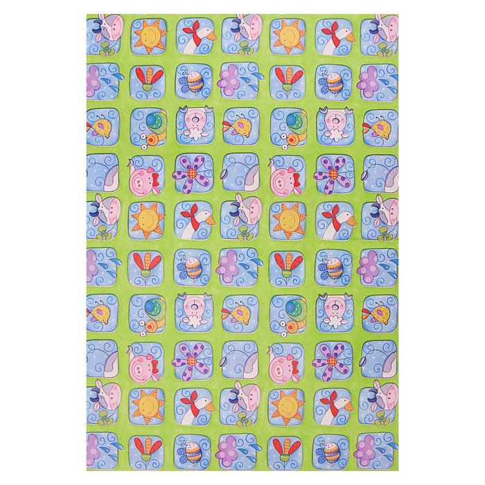 Набор для упаковки, "Детский №1", крафт 0,7 х 1 м х 2, лента 15 мм х 3 м х 4, микс